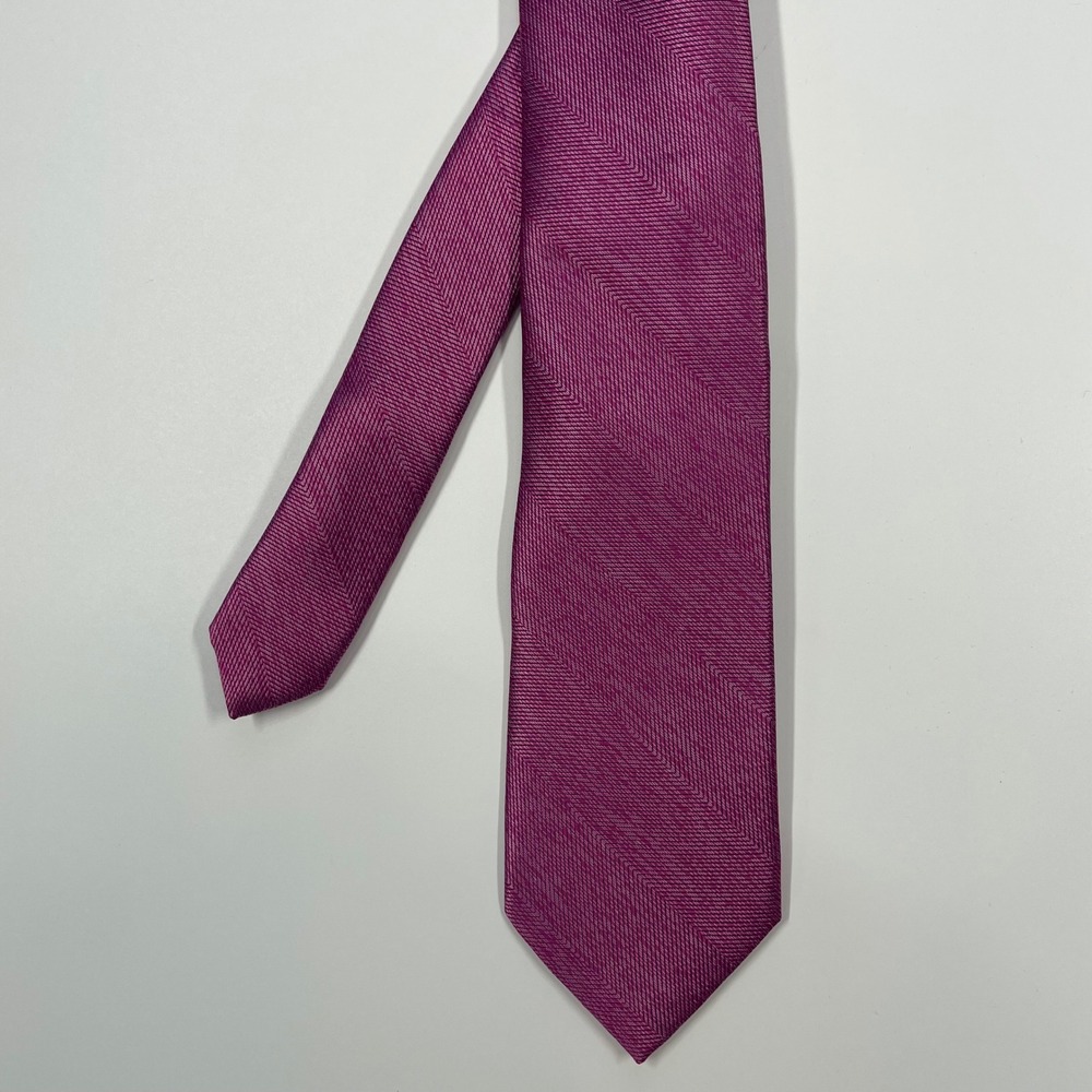 Club Room Magenta Pink Herringbone Textured Necktie Mens One Size